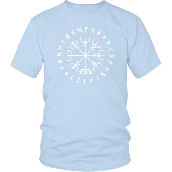 Norse Vegvisir Elder Runes Cotton T-ShirtT-shirtDistrict Unisex ShirtIce BlueS
