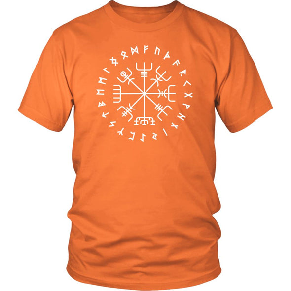 Norse Vegvisir Elder Runes Cotton T-ShirtT-shirtDistrict Unisex ShirtOrangeS