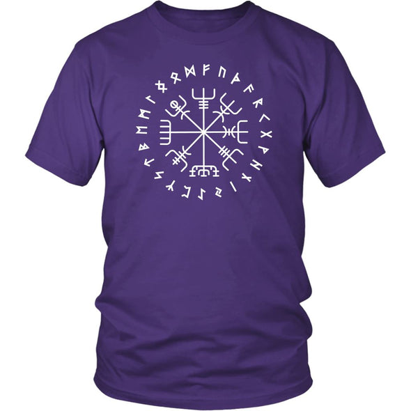 Norse Vegvisir Elder Runes Cotton T-ShirtT-shirtDistrict Unisex ShirtPurpleS