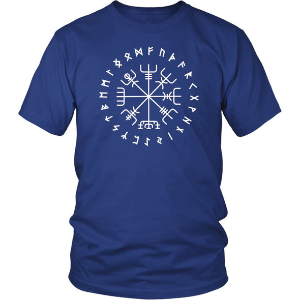 Norse Vegvisir Elder Runes Cotton T-ShirtT-shirtDistrict Unisex ShirtRoyal BlueS