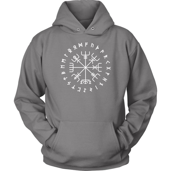 Norse Vegvisir Elder Runes HoodieT-shirtUnisex HoodieGreyS