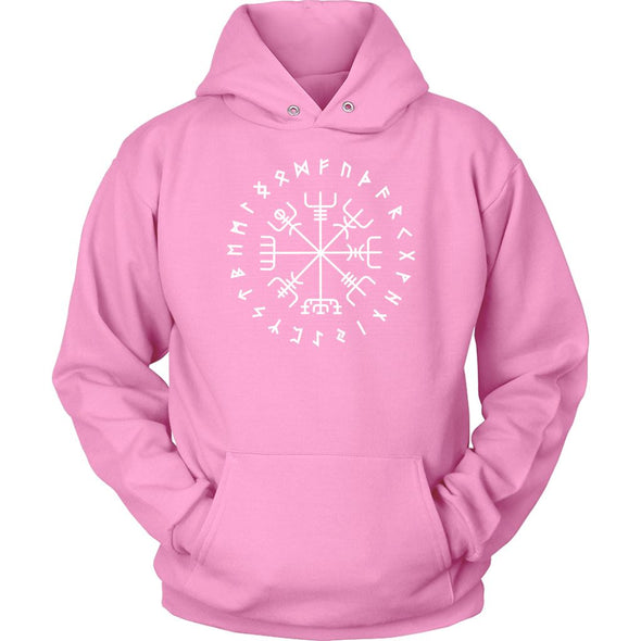 Norse Vegvisir Elder Runes HoodieT-shirtUnisex HoodiePinkS