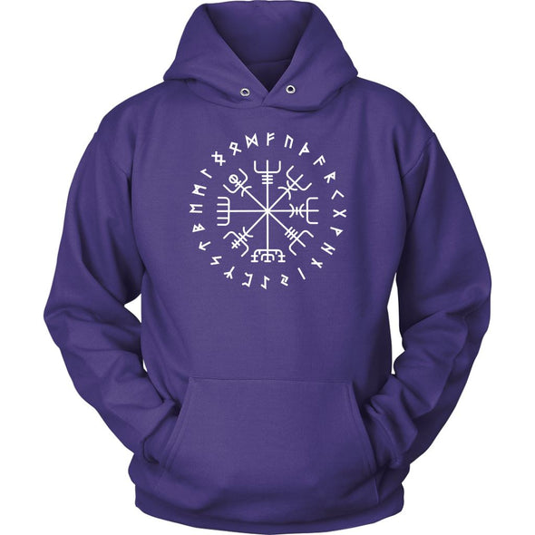 Norse Vegvisir Elder Runes HoodieT-shirtUnisex HoodiePurpleS