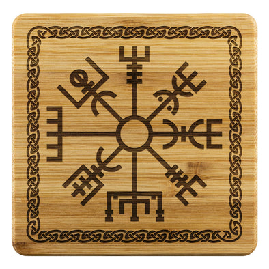 Norse Vegvisir Knotwork Wood Coasters x4CoastersBamboo Coaster - 4pc