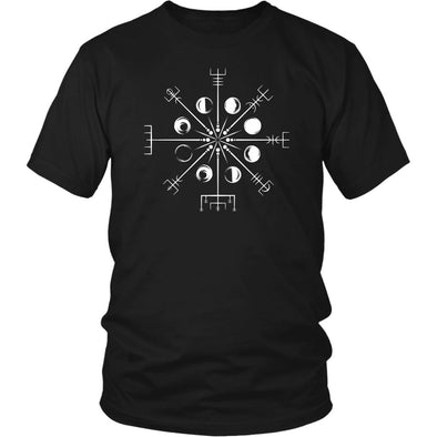 Norse Vegvisir Moons Cotton T-ShirtT-shirtDistrict Unisex ShirtBlackS