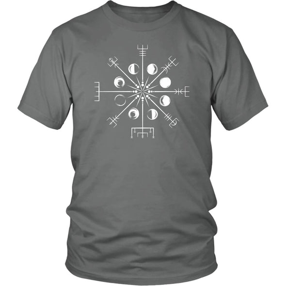 Norse Vegvisir Moons Cotton T-ShirtT-shirtDistrict Unisex ShirtGreyS
