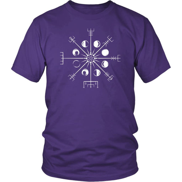 Norse Vegvisir Moons Cotton T-ShirtT-shirtDistrict Unisex ShirtPurpleS