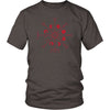 Norse Vegvisir Red Moons Cotton T-ShirtT-shirtDistrict Unisex ShirtHeather BrownS