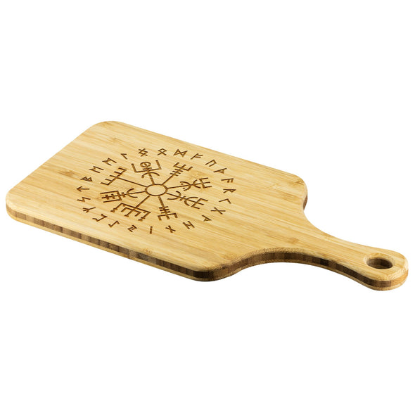 Norse Vegvisir Runes Wood Cutting Board With HandleWood Cutting Boards