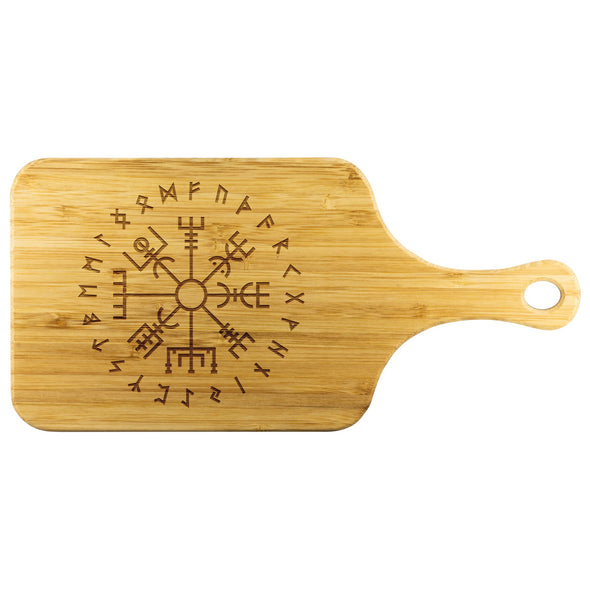 Norse Vegvisir Runes Wood Cutting Board With HandleWood Cutting BoardsSmall - 11.5”x5.5”