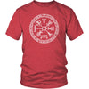 Norse Vegvisir Viking Compass Knotwork Cotton T-ShirtT-shirtDistrict Unisex ShirtHeather RedS