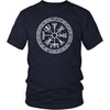 Norse Vegvisir Viking Compass Knotwork Cotton T-ShirtT-shirtDistrict Unisex ShirtNavyS