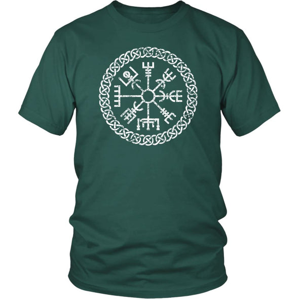 Norse Vegvisir Viking Compass Knotwork T-ShirtT-shirtDistrict Unisex ShirtDark GreenS