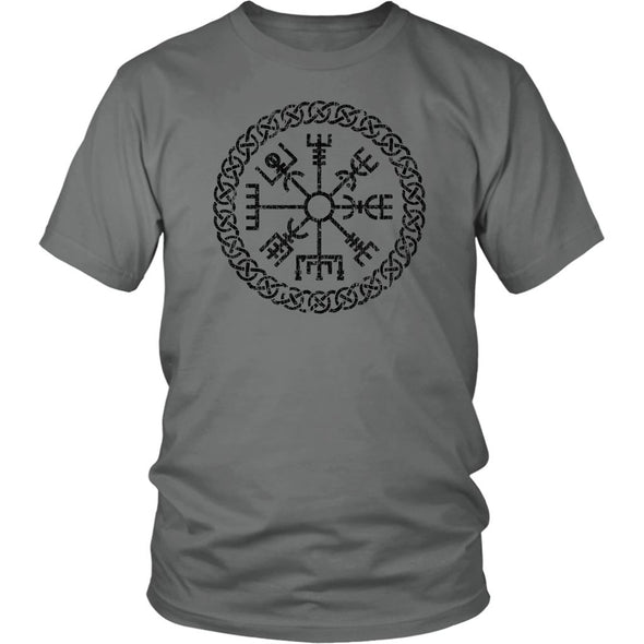 Norse Vegvisir Viking Compass Knotwork T-ShirtT-shirtDistrict Unisex ShirtGreyS