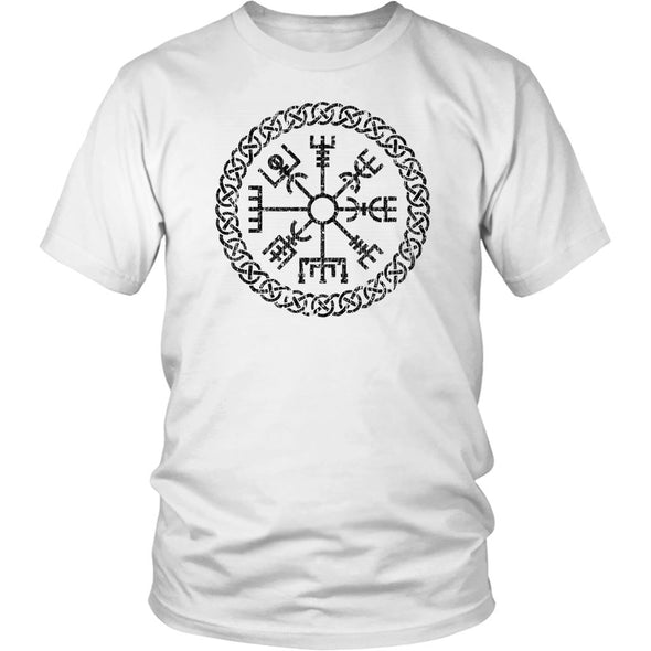 Norse Vegvisir Viking Compass Knotwork T-ShirtT-shirtDistrict Unisex ShirtWhiteS