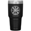 Norse Vegvisir Viking Compass Wayfinder Etched Tumbler 30ozTumblersBlack