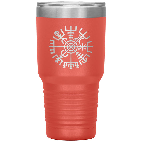 Norse Vegvisir Viking Compass Wayfinder Etched Tumbler 30ozTumblersCoral