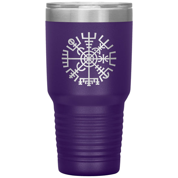 Norse Vegvisir Viking Compass Wayfinder Etched Tumbler 30ozTumblersPurple