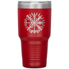 Norse Vegvisir Viking Compass Wayfinder Etched Tumbler 30ozTumblersRed