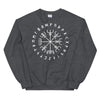 Norse Vegvisir Wayfinder Compass Elder Futhark Runes SweatshirtDark HeatherS