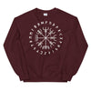 Norse Vegvisir Wayfinder Compass Elder Futhark Runes SweatshirtMaroonS