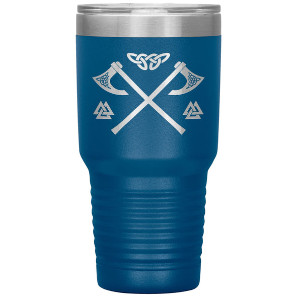 Norse Viking Axes Knotwork Tumbler 30ozTumblersBlue