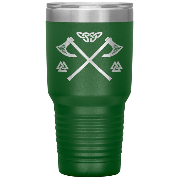 Norse Viking Axes Knotwork Tumbler 30ozTumblersGreen