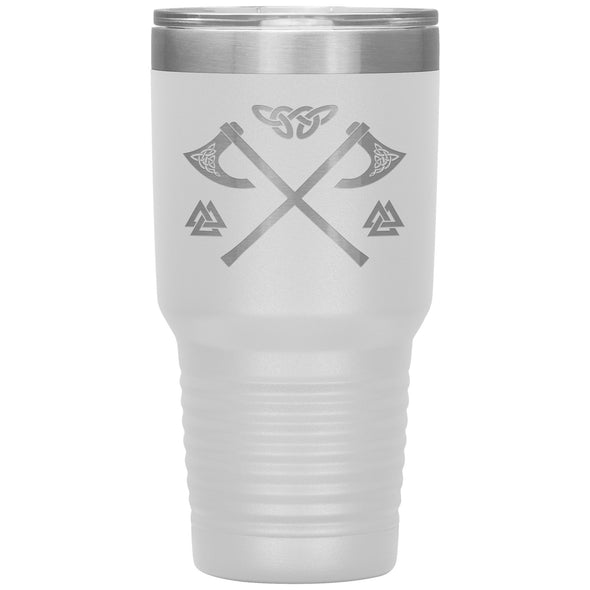 Norse Viking Axes Knotwork Tumbler 30ozTumblersWhite