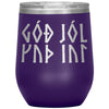 Norse Viking Merry Yule 12 oz TumblerWine TumblerPurple