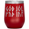 Norse Viking Merry Yule 12 oz TumblerWine TumblerRed