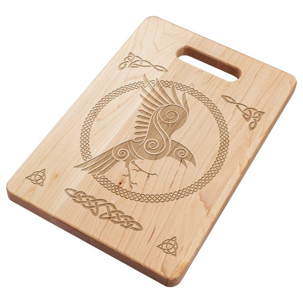 Norse Viking Raven Maple Wood Cutting Board