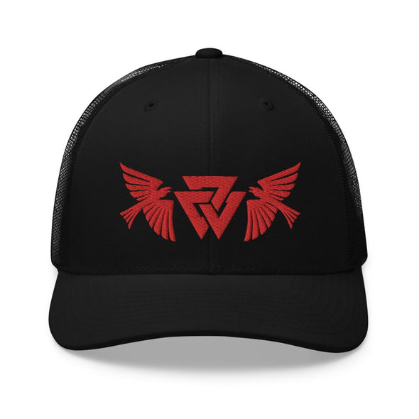 Norse Viking Raven Valknut Trucker CapBlack