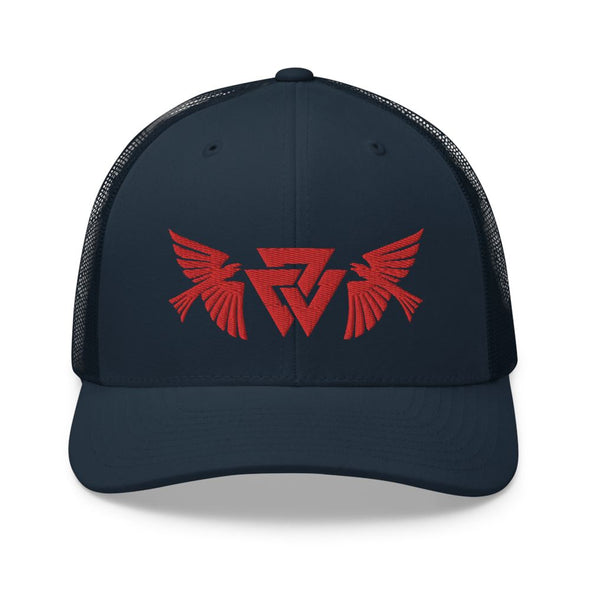 Norse Viking Raven Valknut Trucker CapNavy