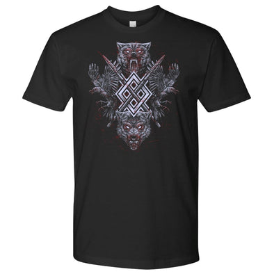 Norse Viking Raven Wolves of Odin T-ShirtT-shirtNext Level Mens ShirtBlackS