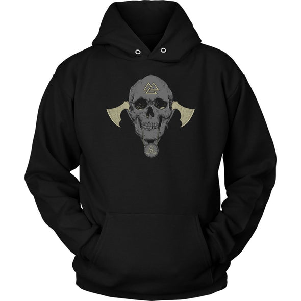 Norse Viking Skull Valknut HoodieT-shirtUnisex HoodieBlackS