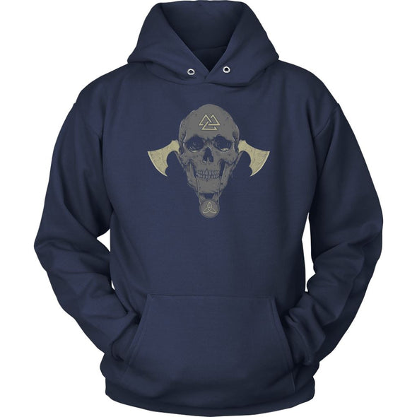 Norse Viking Skull Valknut HoodieT-shirtUnisex HoodieNavyS