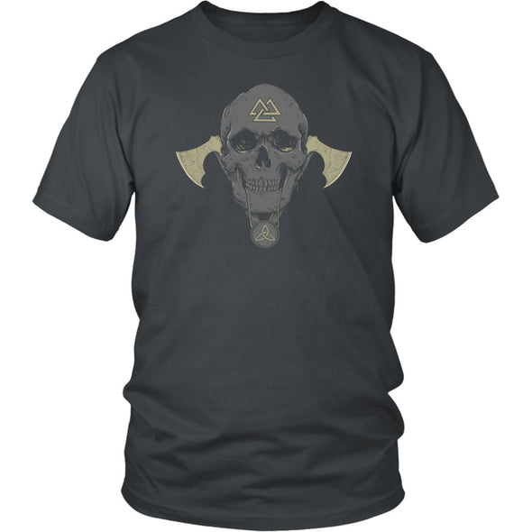 Norse Viking Skull Valknut T-ShirtT-shirtDistrict Unisex ShirtCharcoalS