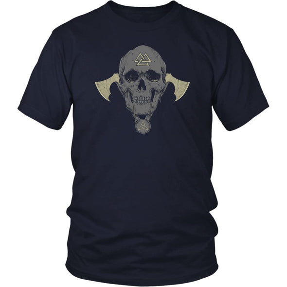 Norse Viking Skull Valknut T-ShirtT-shirtDistrict Unisex ShirtNavyS