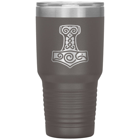 Norse Viking Thors Hammer Mjolnir Etched Tumbler 30ozTumblersPewter