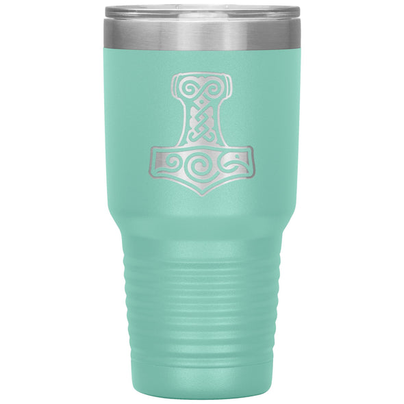 Norse Viking Thors Hammer Mjolnir Etched Tumbler 30ozTumblersTeal