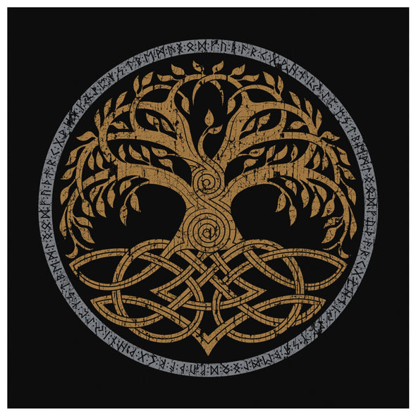 Norse Viking Yggdrasil Square Canvas Wall ArtCanvas Wall Art 28 x 8