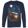 Norse Wolves Hati & Sköll SweatshirtT-shirtCrewneck Sweatshirt Big PrintNavyS