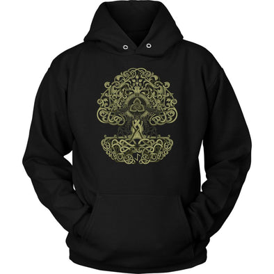 Norse Yggdrasil Knotwork HoodieT-shirtUnisex HoodieBlackS