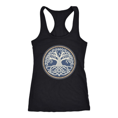 Norse Yggdrasil Knotwork Runes Racerback TankT-shirtNext Level Racerback TankBlackXS