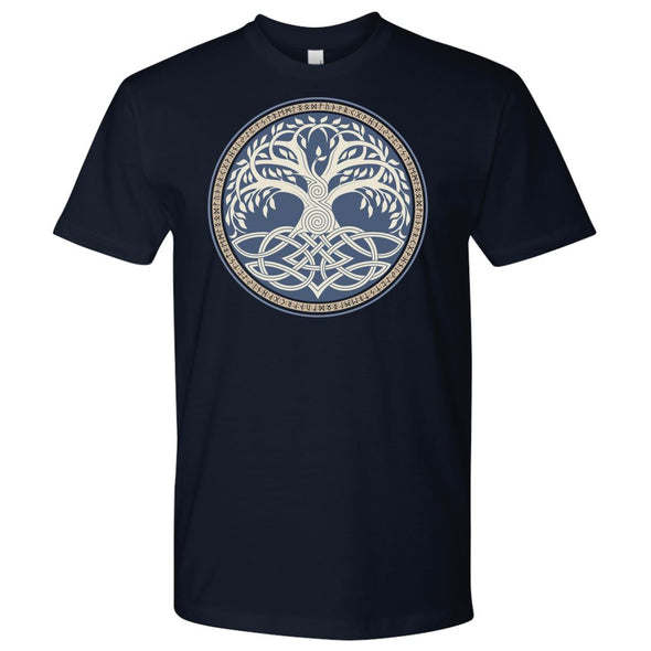 Norse Yggdrasil Knotwork Runes T-ShirtT-shirtNext Level Mens ShirtNavyS