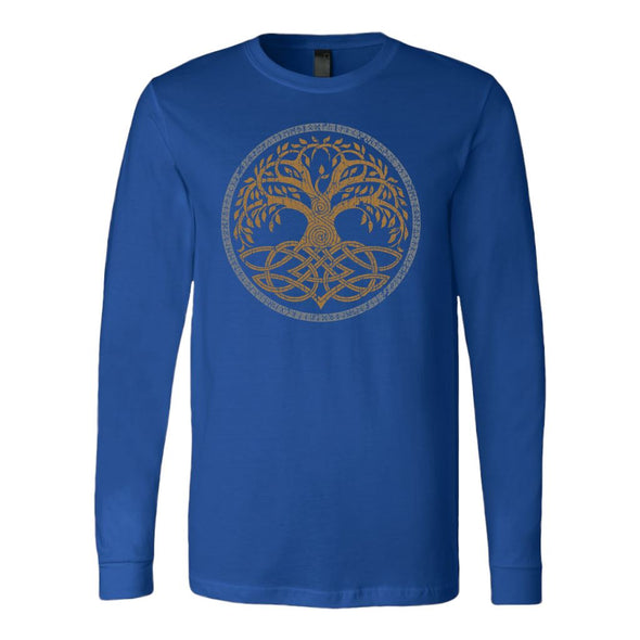 Norse Yggdrasil Runes Long Sleeve ShirtT-shirtCanvas Long Sleeve ShirtRoyalS