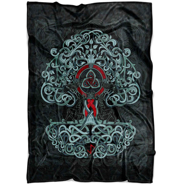 Norse Yggdrasil Tree of Life BlanketBlanketsSmall Fleece Blanket (40"x30")