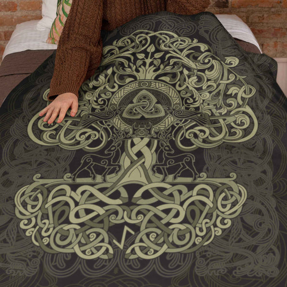 Norse Yggdrasil Tree of Life Fleece BlanketBlanketsMedium Fleece Blanket (60"x50")