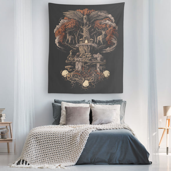 Norse Yggdrasil Wall Tapestry AutumnTapestries