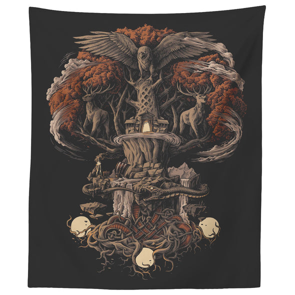 Norse Yggdrasil Wall Tapestry AutumnTapestries60" x 50"